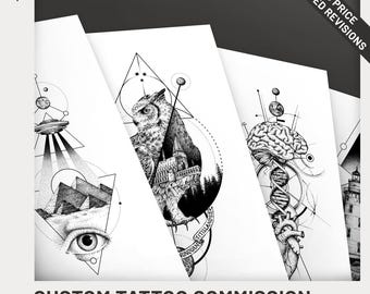 Lass dir dein Tattoo von einem professionellen Tattoodesigner entwerfen! Personalisierte Kunst, Tattoo nach Maß, Tattoo Auftragsarbeit, Design-Service