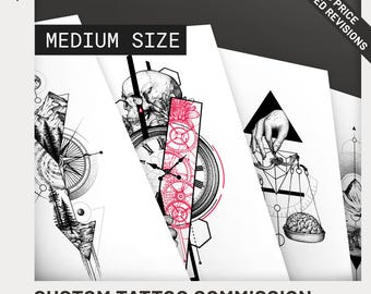 Lass dir dein Tattoo von einem professionellen Tattoodesigner entwerfen! Personalisierte handgemachte Kunst, benutzerdefinierte Tattoo Auftragsarbeit, Unterarm Tattoo Ärmel