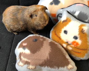 Guinea Pig Pillow, Fleece Pillow, Guinea Pig Cage Accessory, Guinea Pig Stuffed Animal, Guinea Pig Gift, Guinea Pig Toy