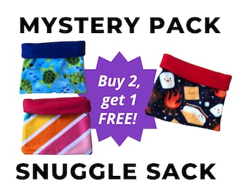 Mystery Guinea Pig Fleece Snuggle Sack, Reversible Cozy Bed (Set of 3)