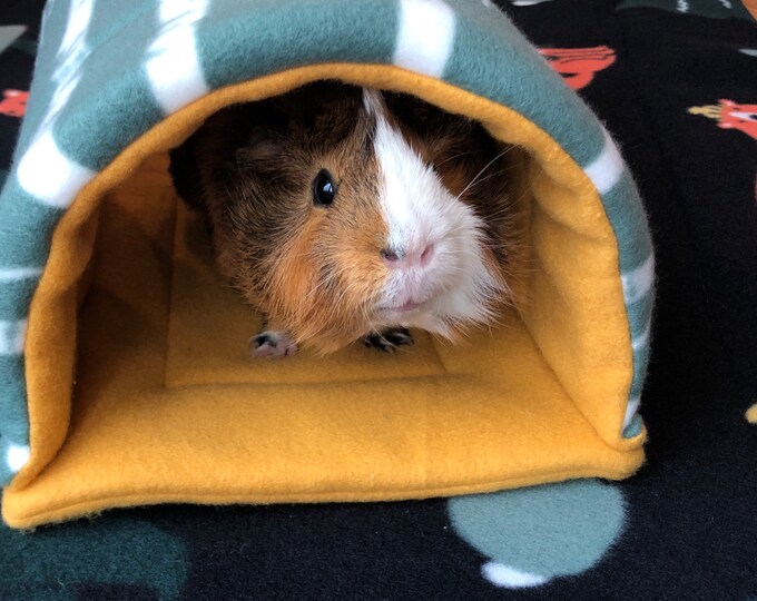 Guinea Pig Fleece Tunnel, Guinea Pig Hidey, Fleece Foam Tunnel, Pet Bed