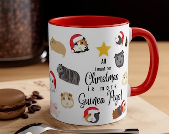 Guinea Pig Christmas Mug, Guinea Pig Gift, Guinea Pig Coffee Mug, Guinea Pig Mom, Funny Guinea Pig, Pet Lover Present, Secret Santa Gift