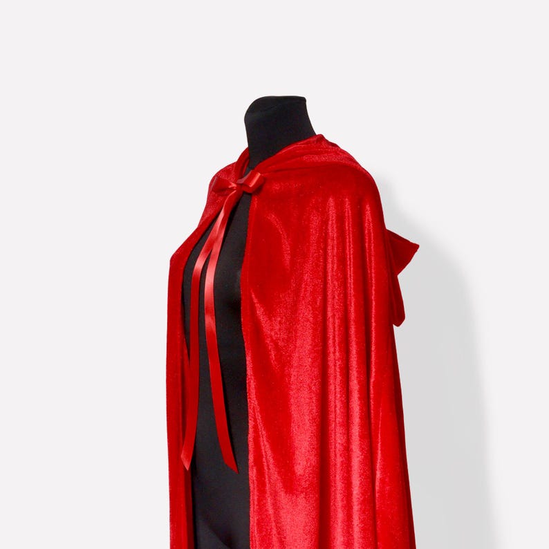 Black cloak with hood, Halloween costume image 7