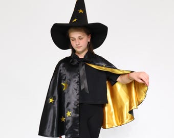 Kids Wizard Costume: Cape & Hat Set - Halloween Cosplay Outfit