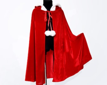 Weihnachtsoutfit, Weihnachtskostüm, Kapuzen Umhang, Weihnachtsparty Outfit, Urlaubsumhang, Santa Umhang, Weihnachtsumhang