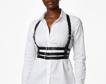 Leather Harness for Women – Adjustable Fashion Harness with Buckles