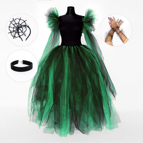green accessories for black dress Zapaka Women Dark Green Sequins Fringed 1920s Dress with Accessories Set, Black / S