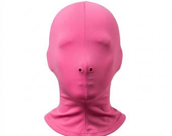 Pink Timeout Mask, Lace Up Hood, Soft Sensory Design, Fetish Headpiece