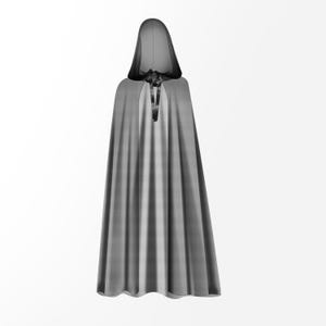 Long Hooded Tulle Cape: Fantasy Wizard Witch Cosplay Costume