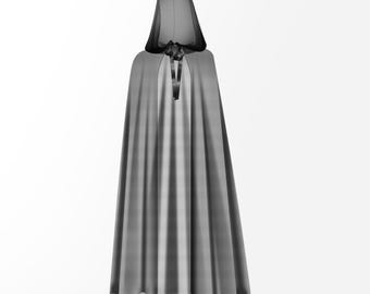 Long Hooded Tulle Cape: Fantasy Wizard Witch Cosplay Costume