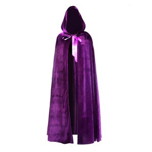 Black cloak with hood, Halloween costume Purple