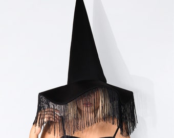 Fringe Witch Hat: Modern Halloween Costume