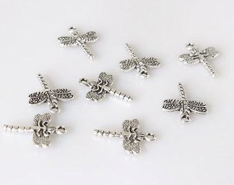 Dragonfly Charm: 10pcs Jewelry Making Pendants (20mm*16mm)