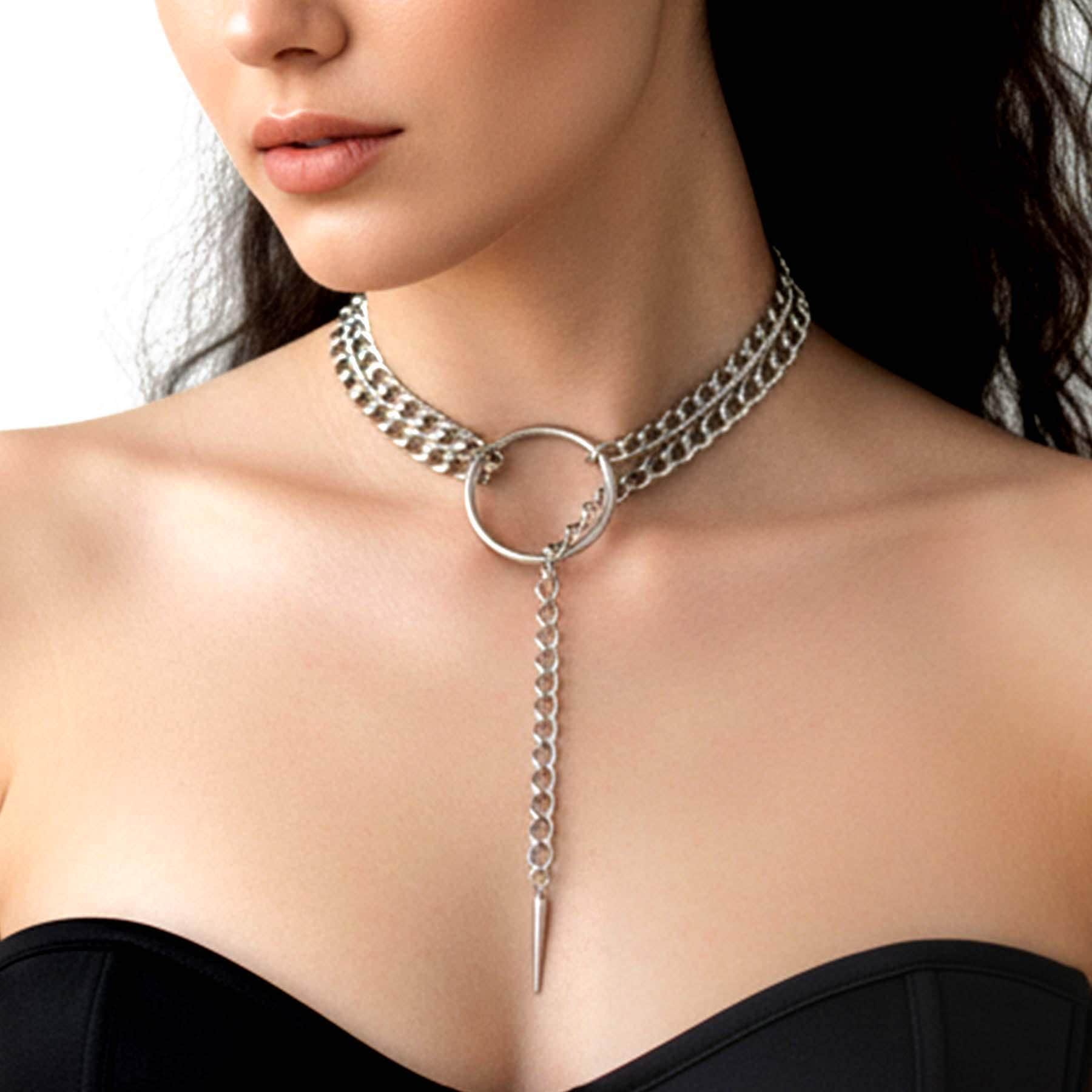 Slip Chain Necklace – Day Collar for Women, O-ring Goth Choker - Etsy