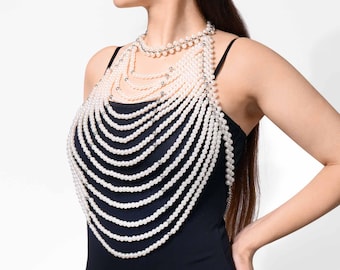 Perlen Körper Kette: Perlen BH Top, Meerjungfrau Kostüm Schmuck
