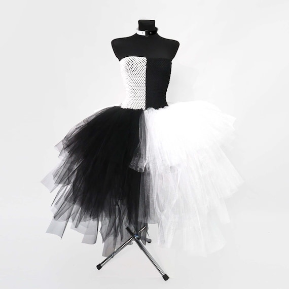 black & white fancy dress Half Black Half White