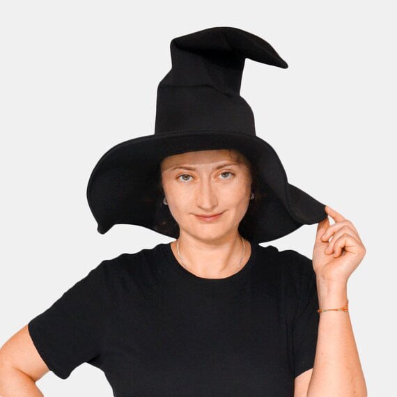 Wide Brim Witch Hat: Black Halloween Costume Wizard Hat - Etsy