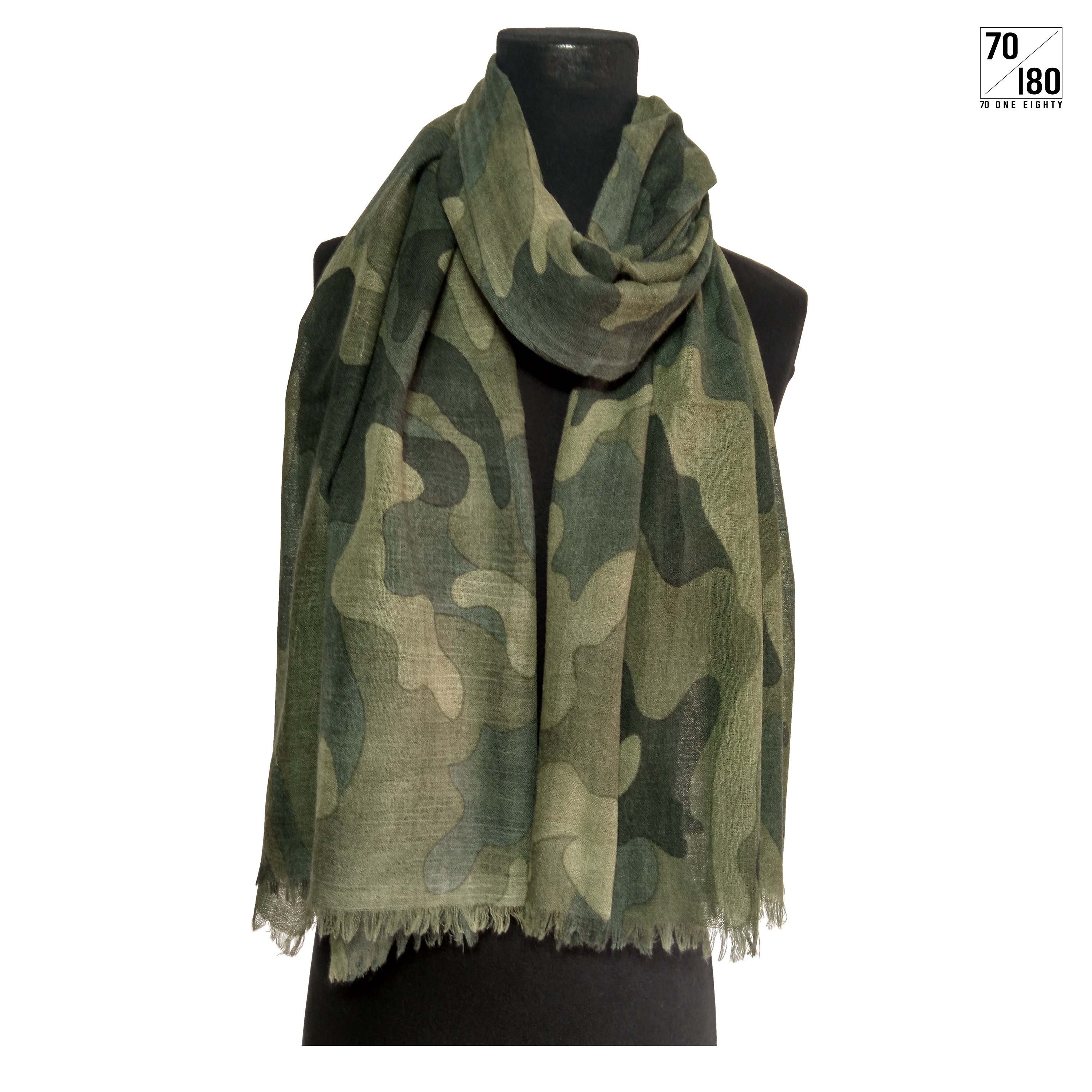 Camouflage Printed Premium Wool Scarf for Men and Women Etsy