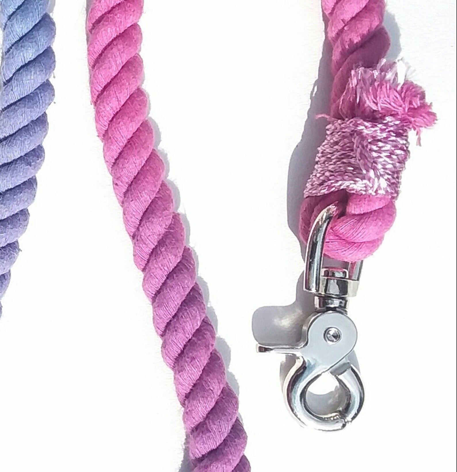 Pink Ombre Rope Dog Leash with Leather Handle Rope Dog Leash Etsy