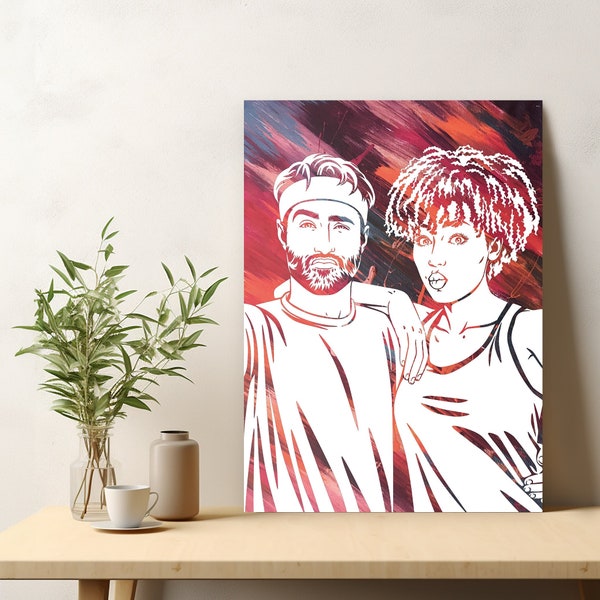 Portrait de couple à peinture. Portrait Personnalisé sur Toile à peindre soi-même. Cadeau Anniversaire. Cadeau Saint-Valentin.