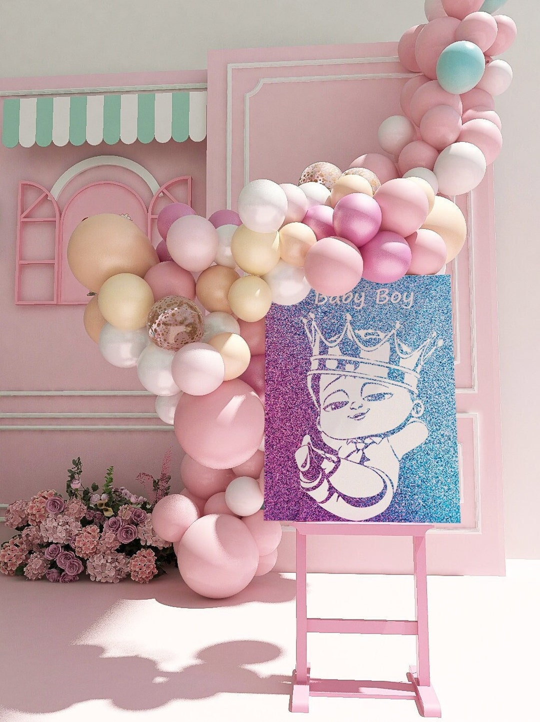 Baby Announcement Kit. Canvas and Glitter for Gender Reveal. Pregnancy