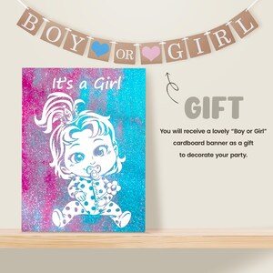 Gender Reveal Kit - Leinwand und Glitzer zur Geschlechtsenthüllung des Babys, Schwangerschaftsankündigung, Geschlechtsreveal Bild 10