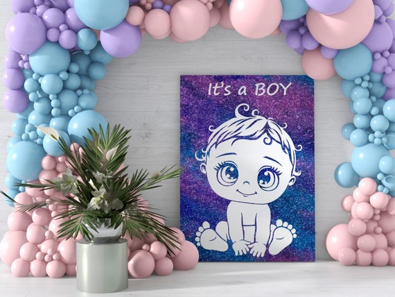 Gender Reveal kit, Gender Reveal glitter kit, annuncio ragazzo o ragazza,  tela Gender Reveal, Baby shower, ragazza o ragazzo. -  Italia