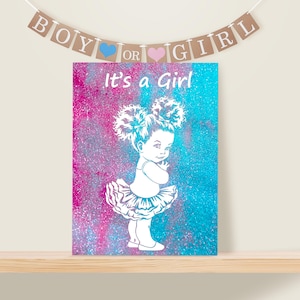 Gender Reveal kit pour annoncer le sexe du bébé avec des paillettes.