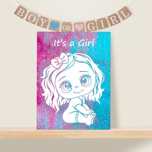 Gender Reveal Kit, Glitter Baby Shower. Pregnancy Announcement. Boy or Girl?