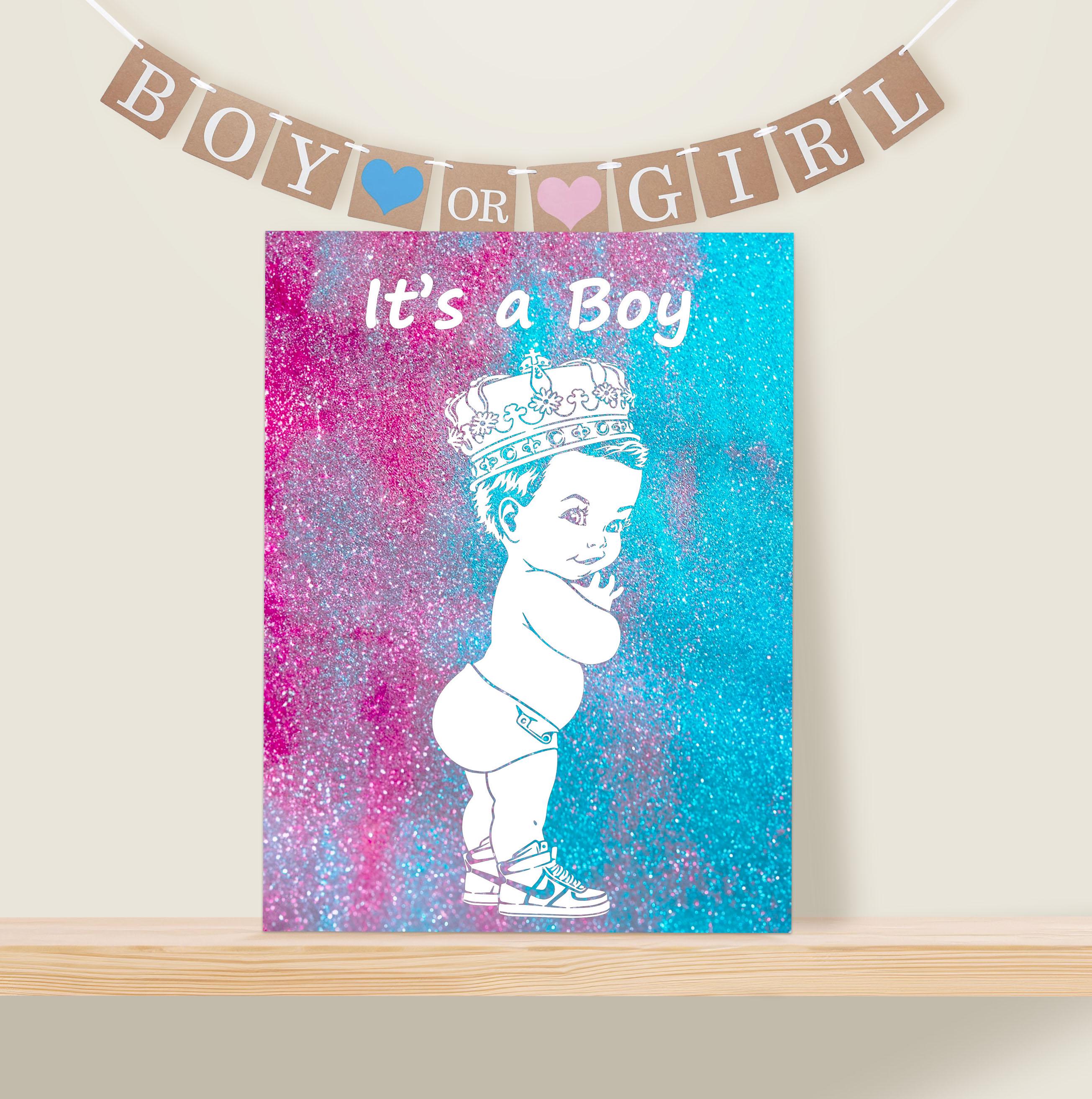 Glitzer-Banner „We‘re Here For The Sex“ – Perfekt Für Babyparty