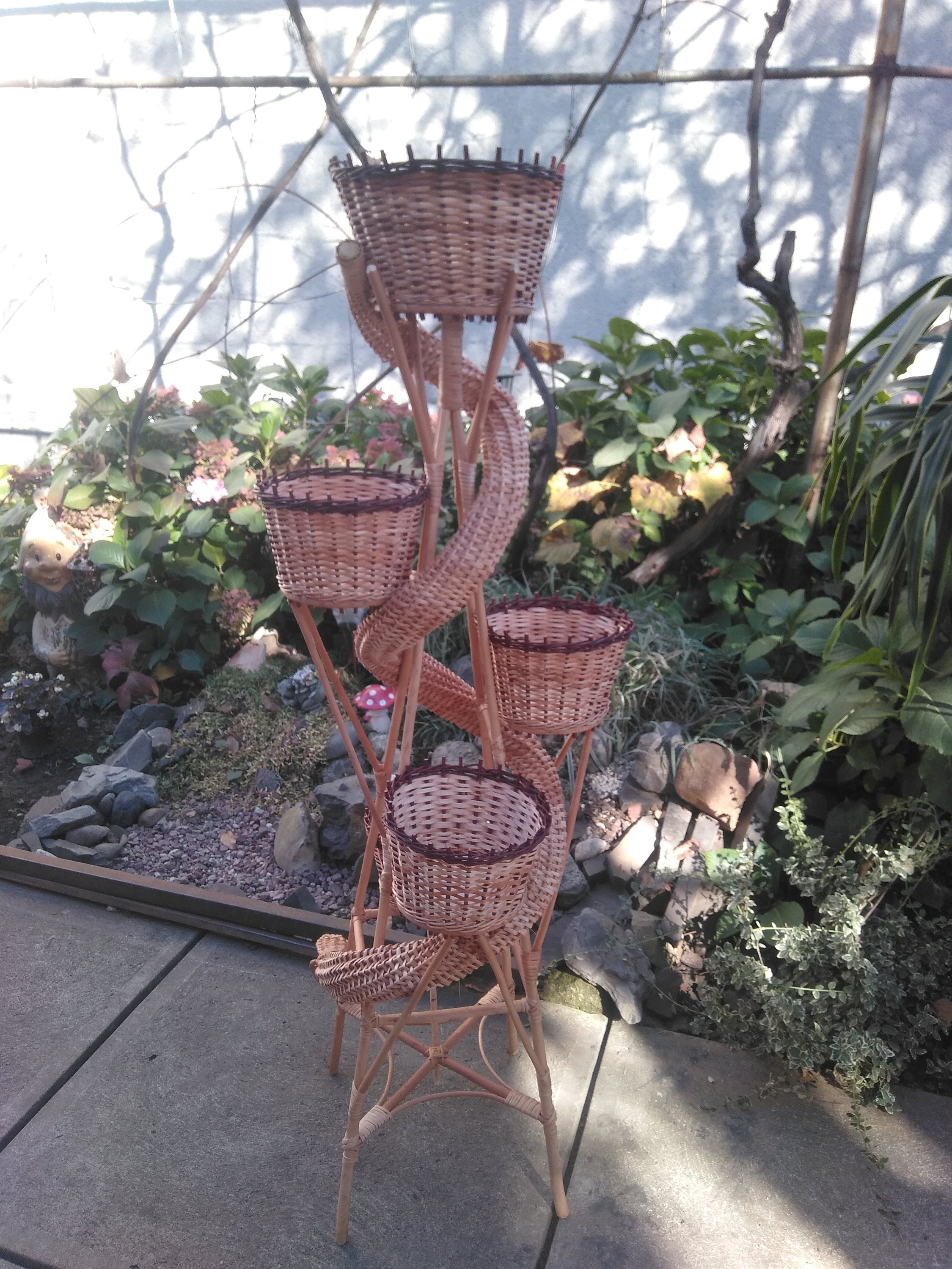 Waved Wicker Flower Pot HolderSnake rattan plant Etsy