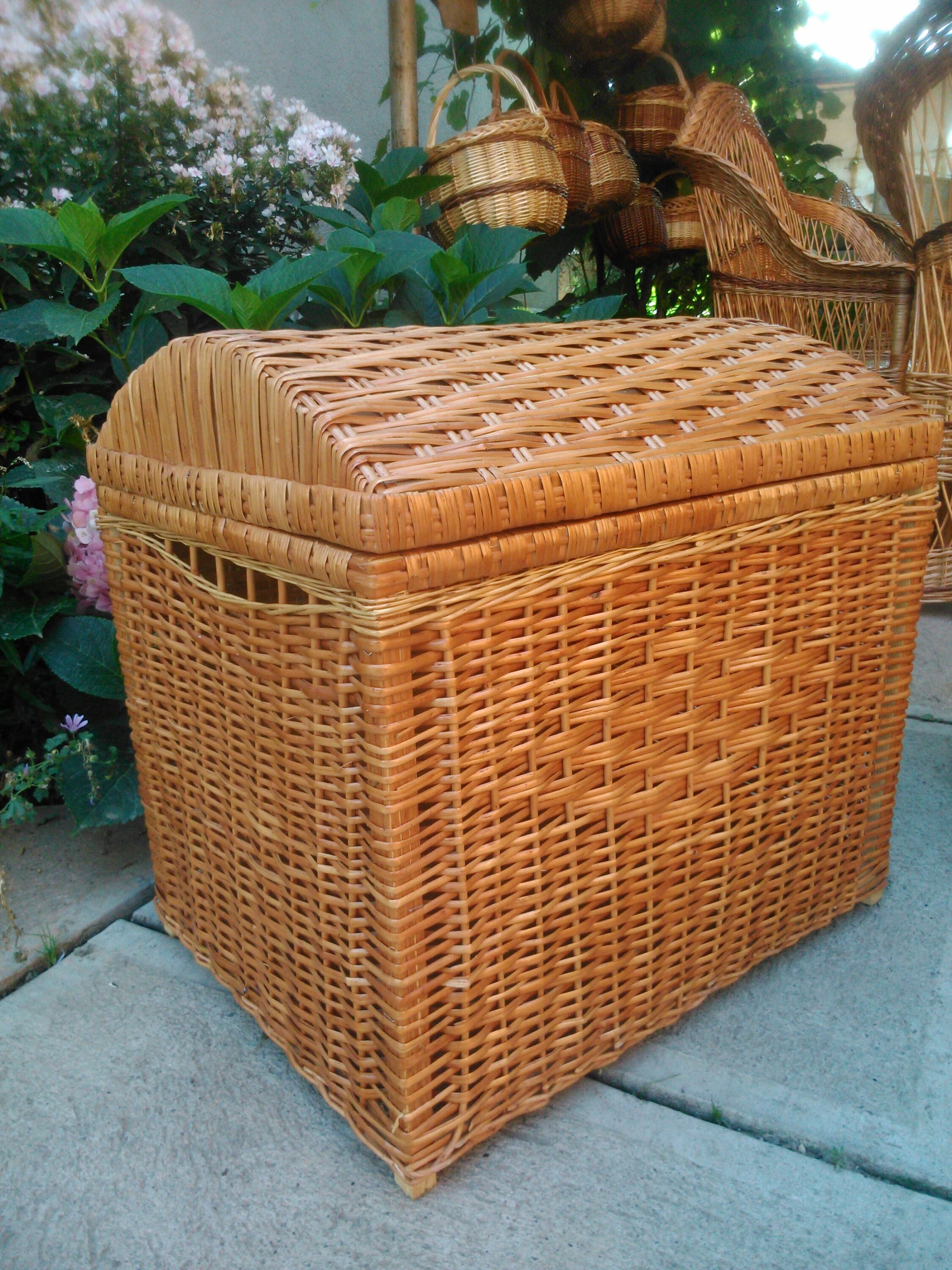 Large Rectangular Basket with LidWicker Laundry Basket with Etsy
