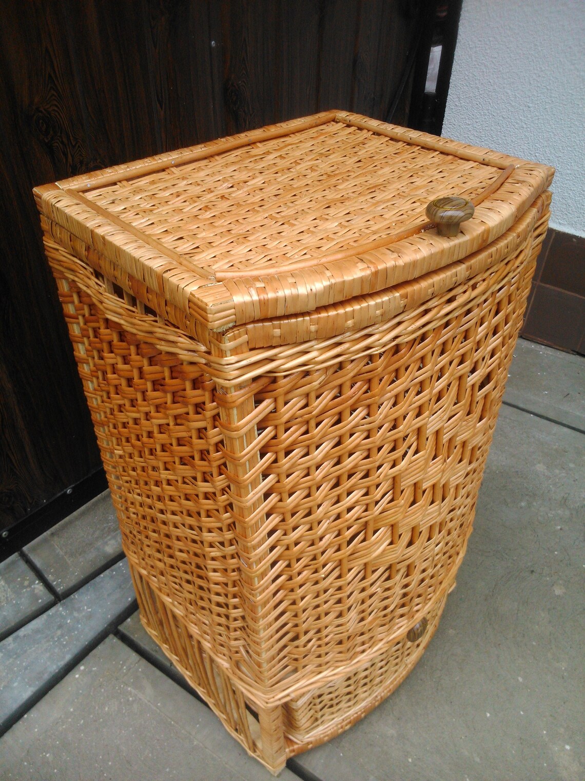 Großer rechteckiger Korb mit Deckel Deckelkorb Wäschekorb | Etsy