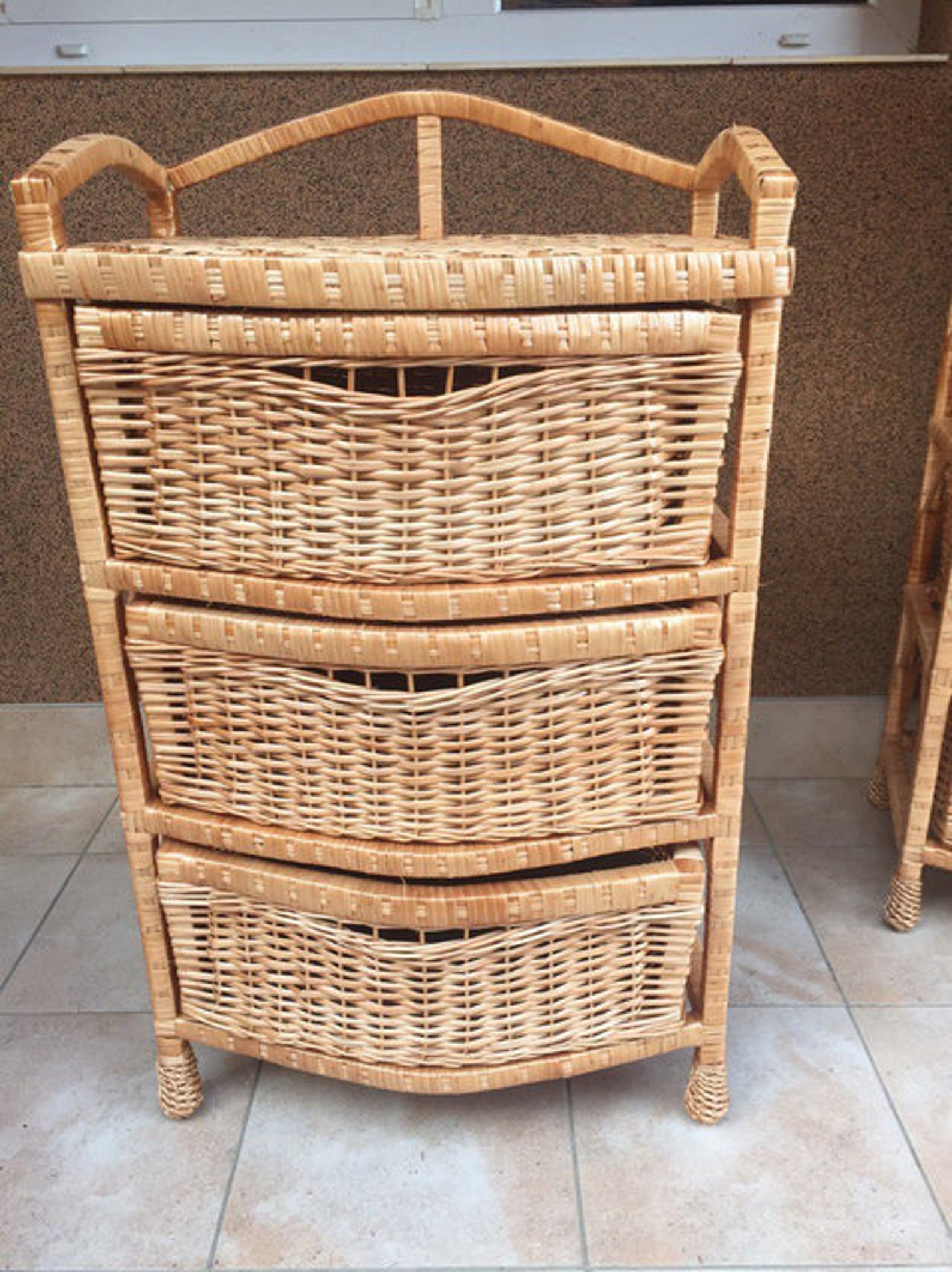 100 Organic Wicker Chest of DrawersRattan Entry Table with Etsy