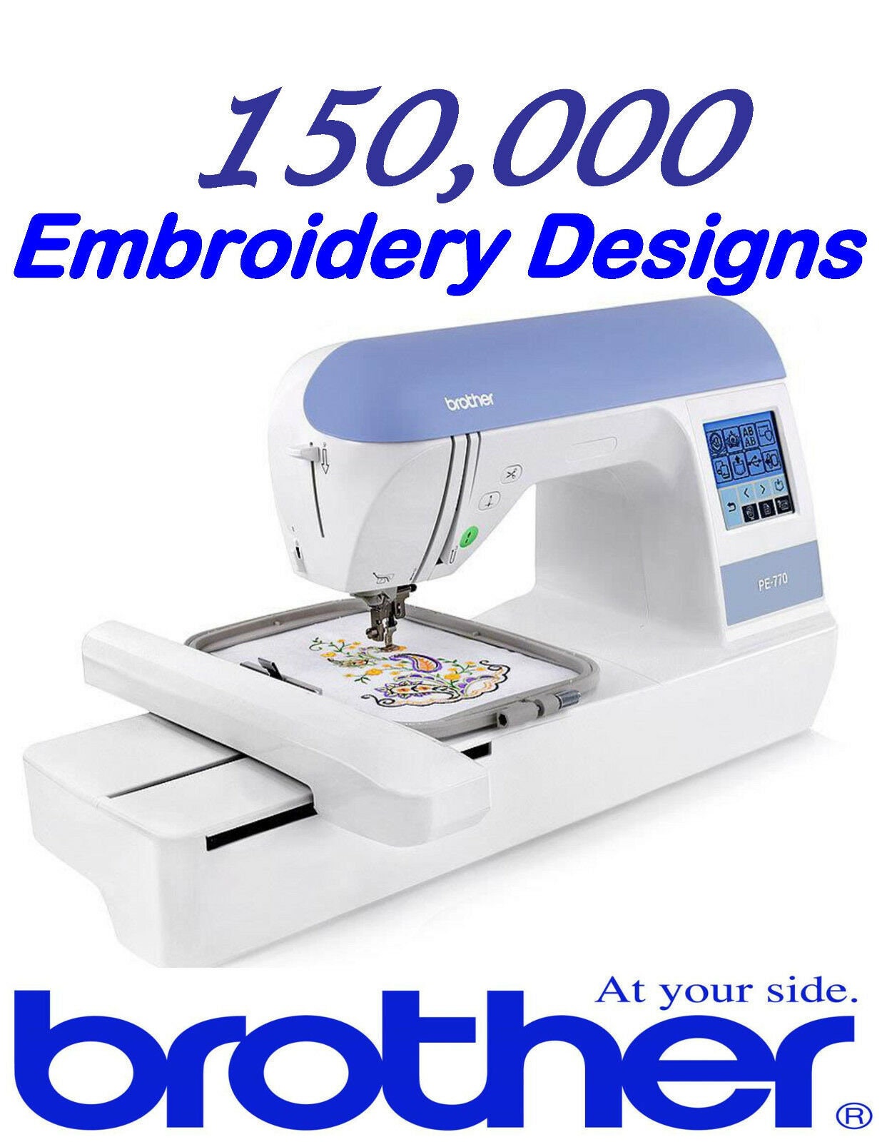 150,000 PES Brother Embroidery Machine Designs on USB Drive Huge Collection  