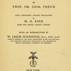 May include: A book cover with the title "On Dreams" by Prof. Dr. Sigm. Freud. The cover is yellow with black text and a small black and white illustration of a winged serpent.