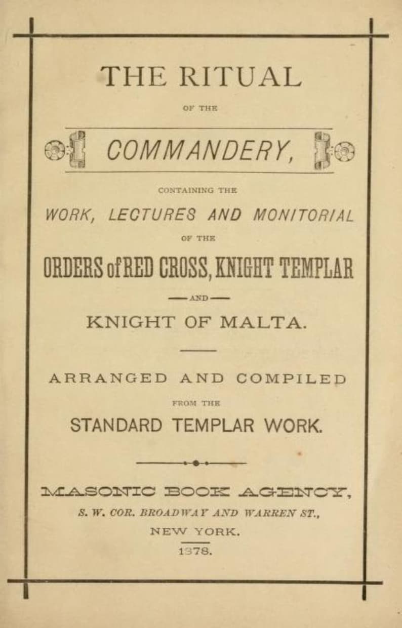 KNIGHTS TEMPLAR - 2O3 Rare Antique Books On USB - Freemasonry Freemasons Ancient Masonic Order Secret Society Rites Rituals Customs Symbols image 6