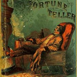May include: A vintage book cover with a green background and gold lettering. The title is "Fontaine's Golden Wheel Fortune Teller Dream Book". The cover features an illustration of a man sitting in a chair with a glass of wine in his hand.