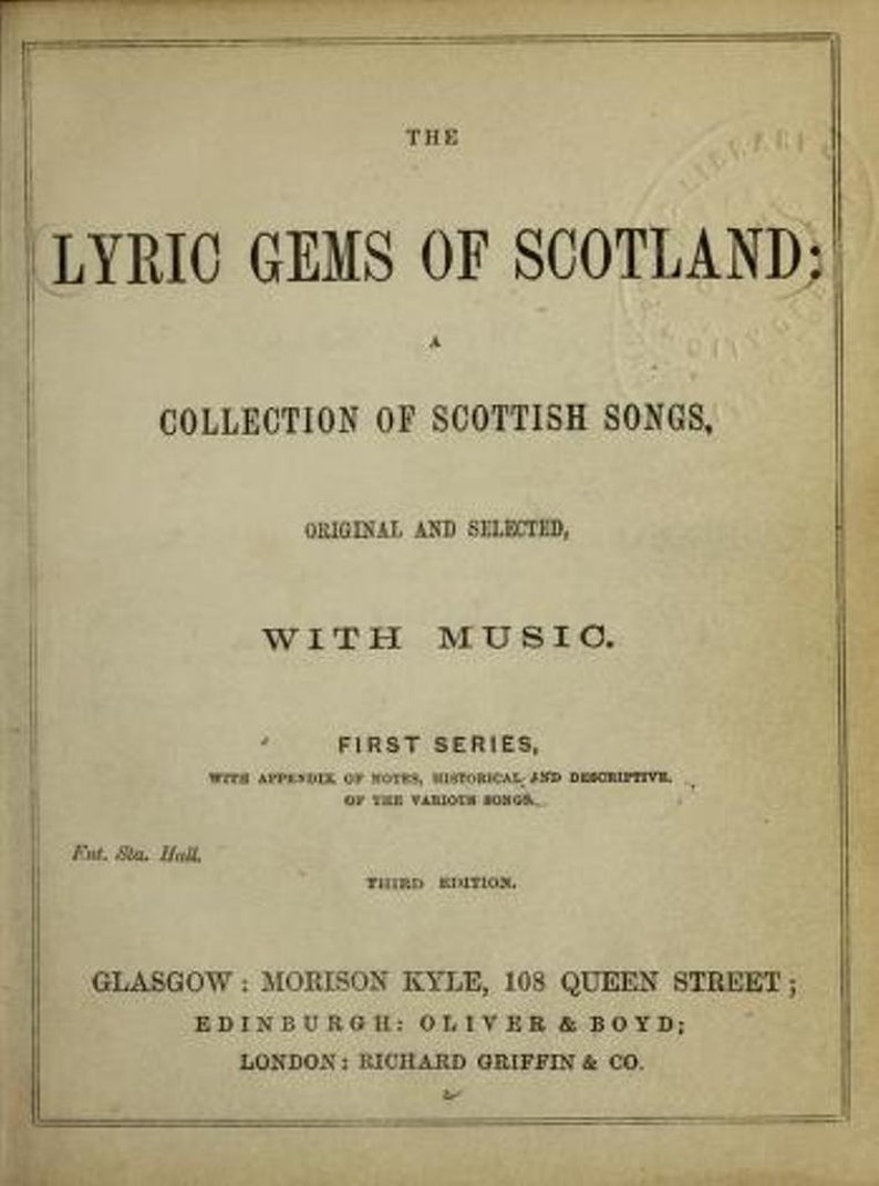 Scottish Bagpipes & Old Folk Songs 96 Rare Old Antique Books Etsy