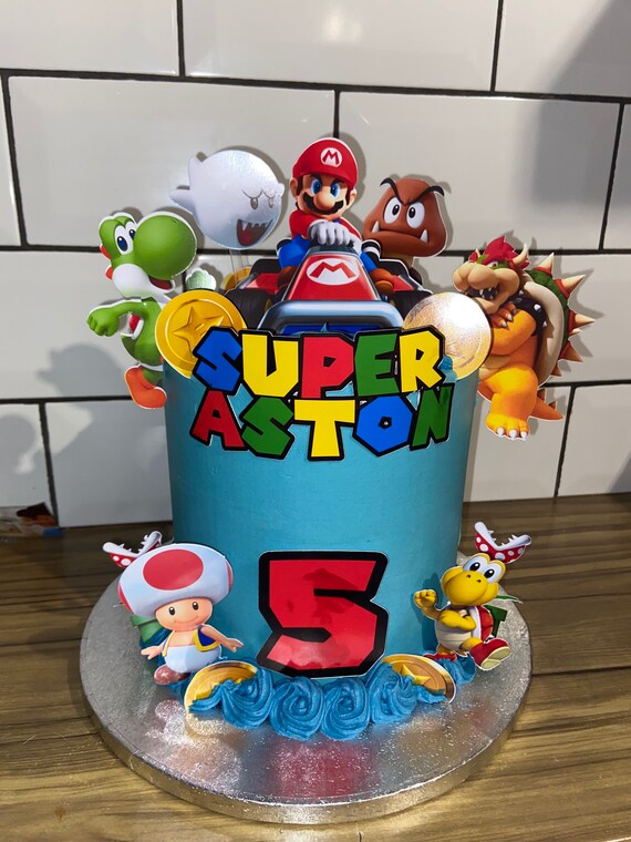 Popular Paine Gillic Antagonismo Custom Mario Nintendo Cake Topper MARIO KART gamer wii - Etsy España