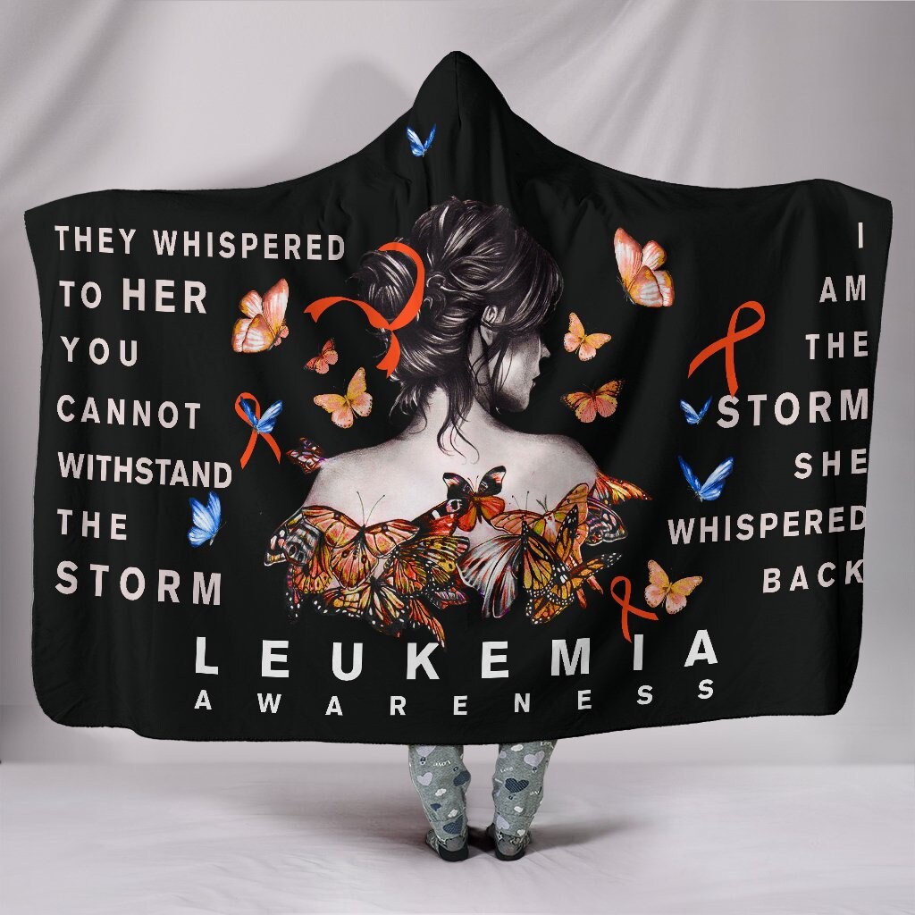 Leukemia Awareness Hooded Blankets Leukemia Ribbon Gift for Etsy