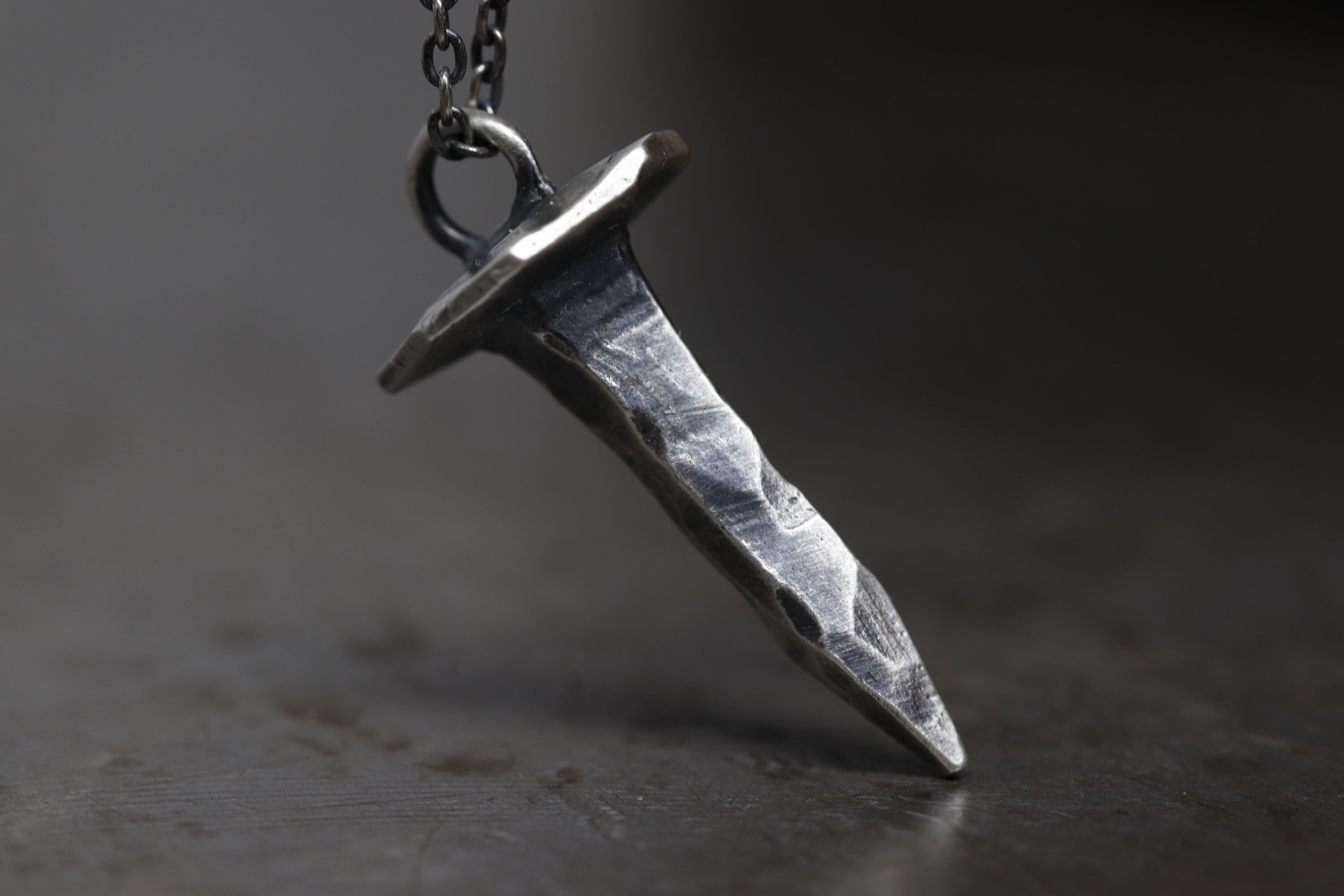 Nail Pendant Sterling Silver Handmade 925 Etsy Etsy UK