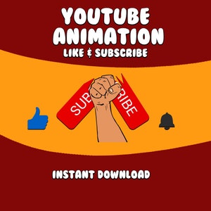 YouTube Like and Subscribe Animation, Animated Overlay, Bell Button, VFX for Content Creators, Hand Drawn 2d
