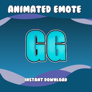 GG Blue Animated Twitch Emote, twitch emote animated, twitch emotes, Good Game twitch emote, discord emotes, 3d Emoji, Anim Emote GG