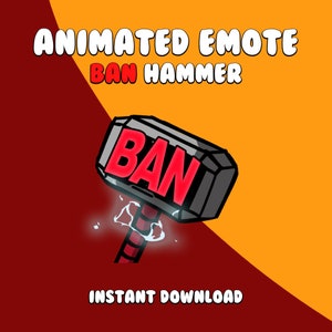Animated Twitch Emote Mjolnir The BAN Hammer, twitch emoted animated, twitch emotes, Ban twitch emote, discord emotes.