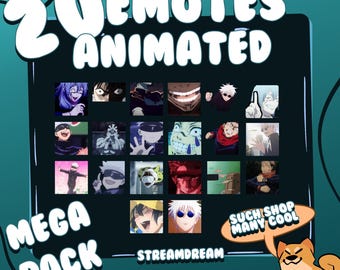 20 Anime Emote Mega Pack - Fun and Goofy emoji&#39;s for your Twitch and Discord - Show off with These Cute 2d GIF&#39;s on your stream!