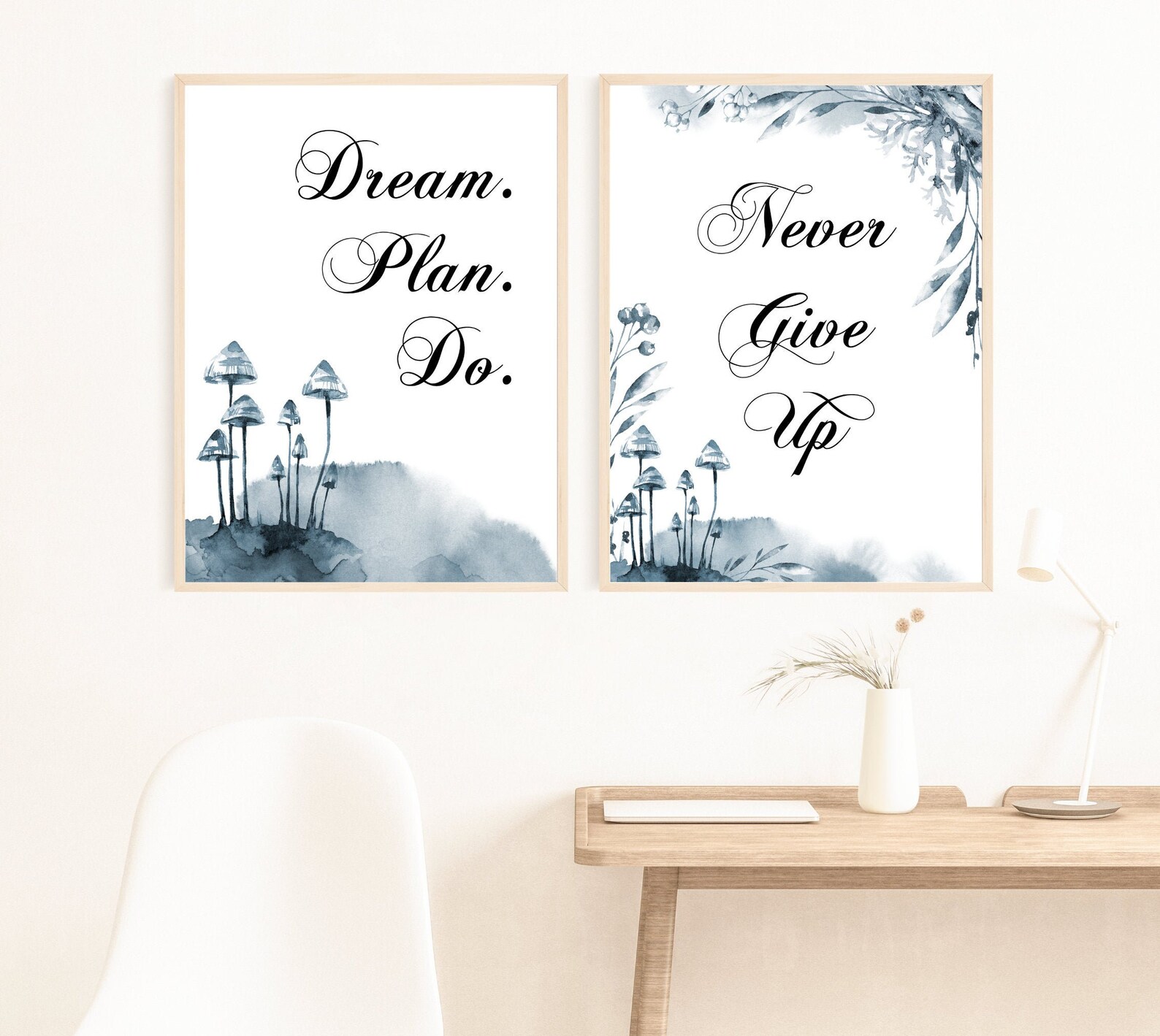 Motivational Wall Art Set of 2 with inspirational quotes | Etsy
