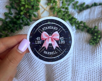 Adhesivo para placa de gimnasio: lazo rosa, vinilo impermeable