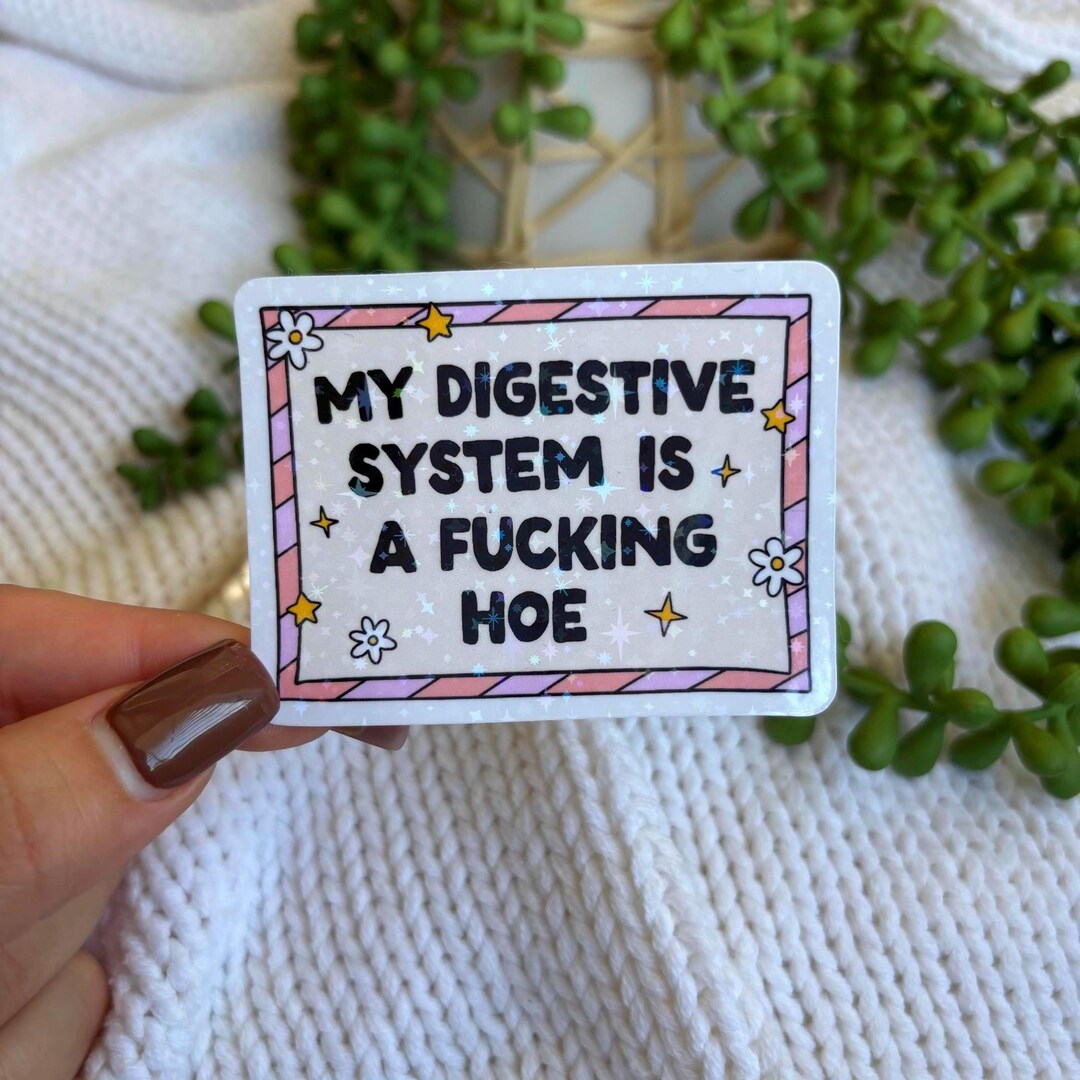Funny Digestive System Holographic Sticker: Waterproof Laptop Decal - Etsy