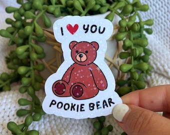 Pegatina de osito Pookie: un divertido regalo holográfico de amor